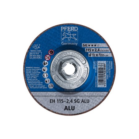 PFERD 4-1/2" x 3/32" Cut-Off Wheel, 5/8-11 Thd. - SG ALU - Type 27 63137